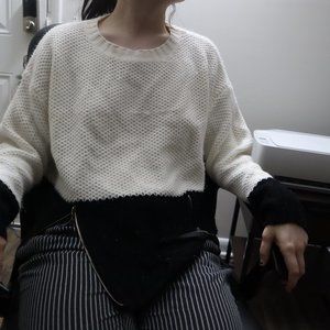 black and white sweater